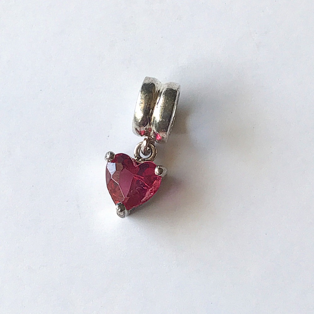 Pink Heart Dangle Charm